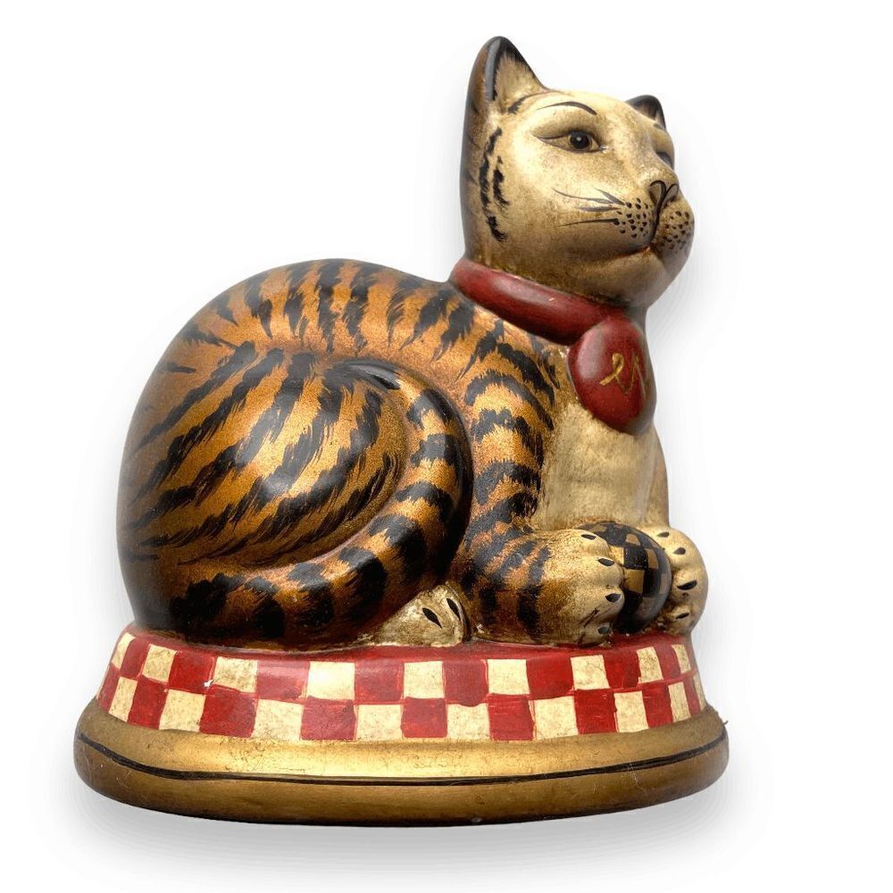 Raymond Waites Striped‎ Cat with Ball Toyo Cat Figurine Collectible